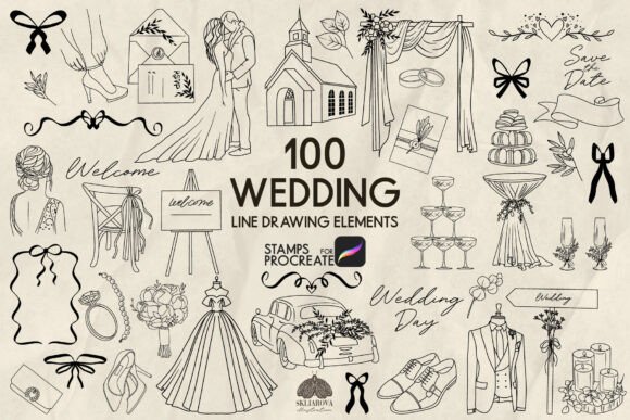 Elevate Your Stationery with Wedding Procreate Stamp Brushes