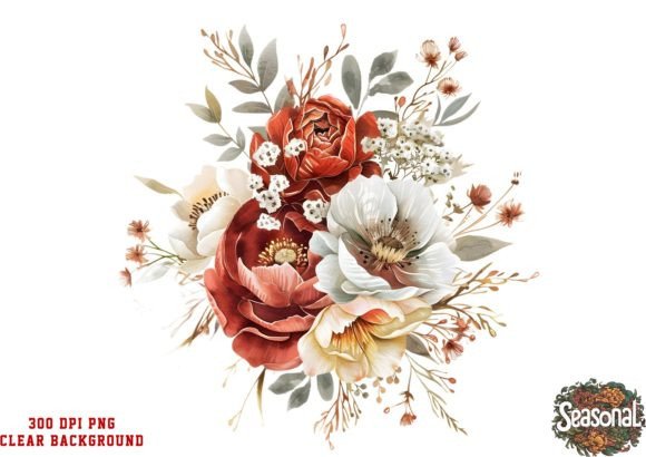 Red Wedding Flower Clipart: A Blooming Asset for Designers