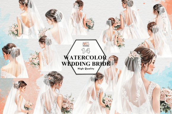 Watercolor Wedding Bride PNG: A Versatile Design Asset