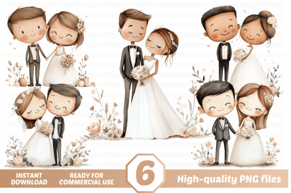 Wedding Couple Clipart, Just Married PNG: A Versatile Design Asset