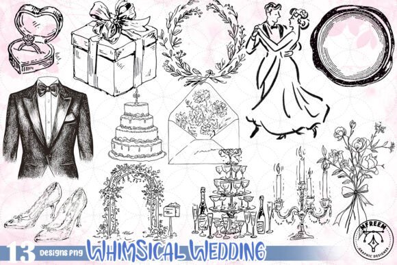 Whimsical Wedding PNG: A Dreamy Asset for Your Creative Projects